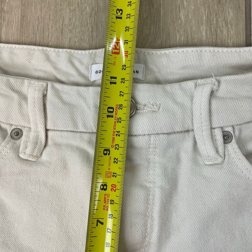 Good American Good Curve Cropped Jeans Women's 12/31 Ivory High Rise Straight - Picture 6 of 8